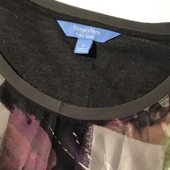 Simply Vera Vera Wang Drop-sleeve‎ Sm Floral Shirt - Picture 5 of 7